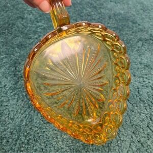Vintage‎ LE Smith Sun & Moon Golden Amber Candy Dish Rare Shape 8x5.5" Multi-Use